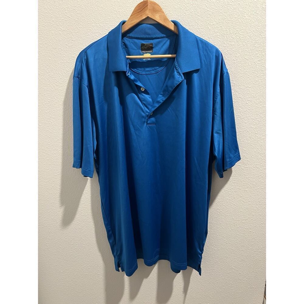 Greg Norman Polo Shirt Men's Size 2XL XXL/TTG Blue Golf Short Sleeve